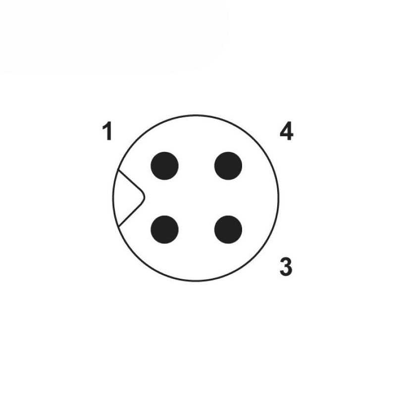 M5 3pins A code male straight front panel mount connector,unshielded,single wires,26AWG 0.14mm²,brass with nickel plated shell